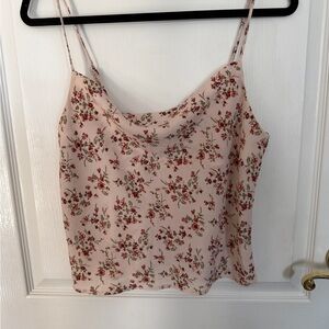 Floral Pink Cowl Neck Cami Top